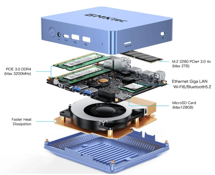 GMK NucBox 10 迷你主机发布：搭载 AMD R7 5800U，蓝色外壳，510 美元
