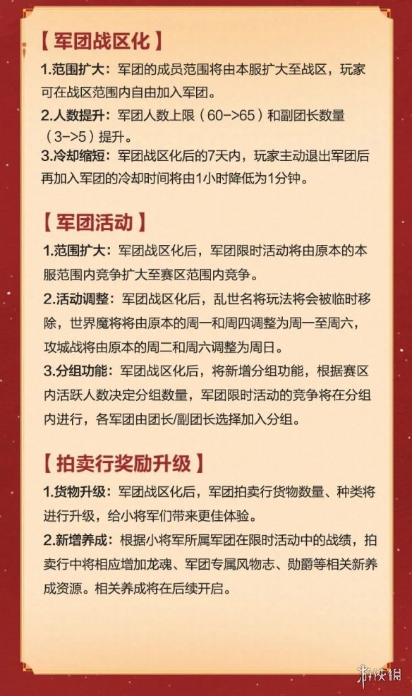 三国志幻想大陆军团焕新内容前瞻 三国志幻想大陆1月9日军团更新内容介绍