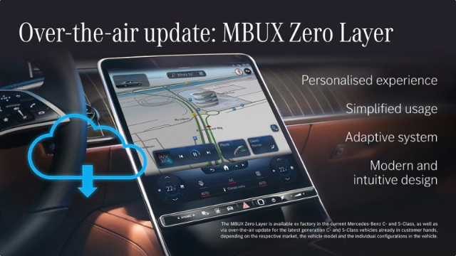 奔驰 C / S 级海外推送 MBUX Zero Layer 免费 OTA 升级，带来全新 AI 学习功能