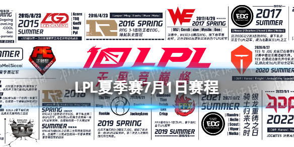 LPL夏季赛7月1日赛程 2023LPL夏季赛7月1日首发名单