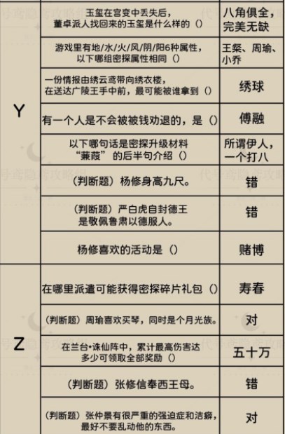 代号鸢新人特训知识校验答案 新人特训知识校验攻略[多图]