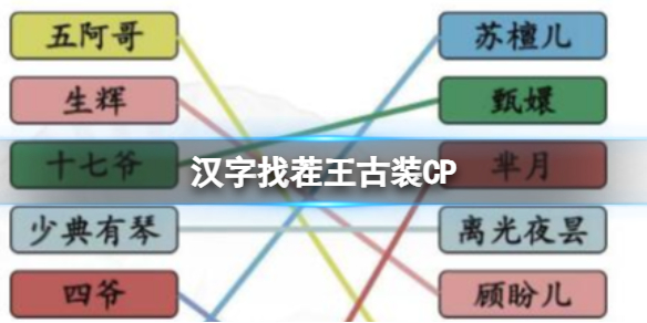 汉字找茬王古装CP 完成连线通关攻略