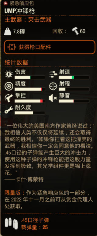 《腐烂国度2》武器 UMP冲锋枪如何获取