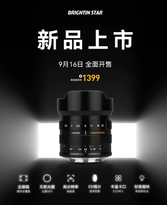 新品发布：星曜11mm F2.8鱼眼镜头震撼上市