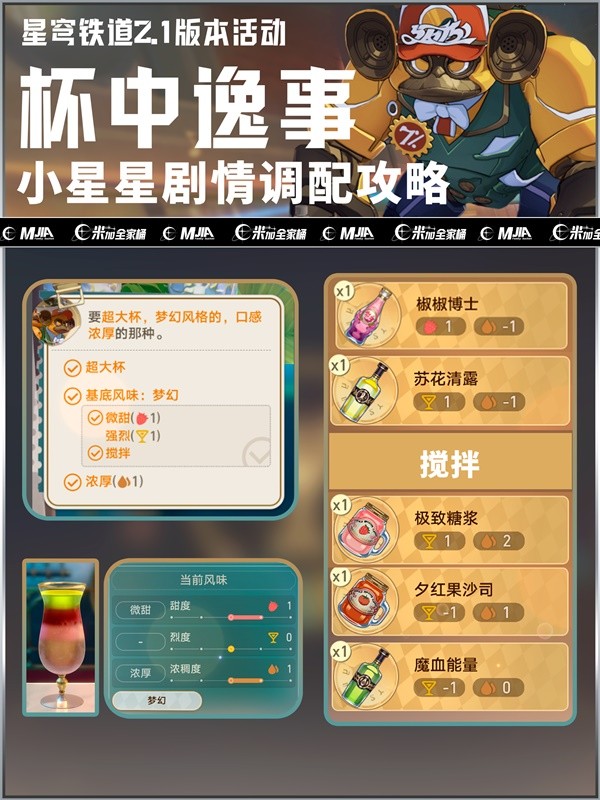 《崩坏星穹铁道》2.1杯中逸事12种调酒配方汇总